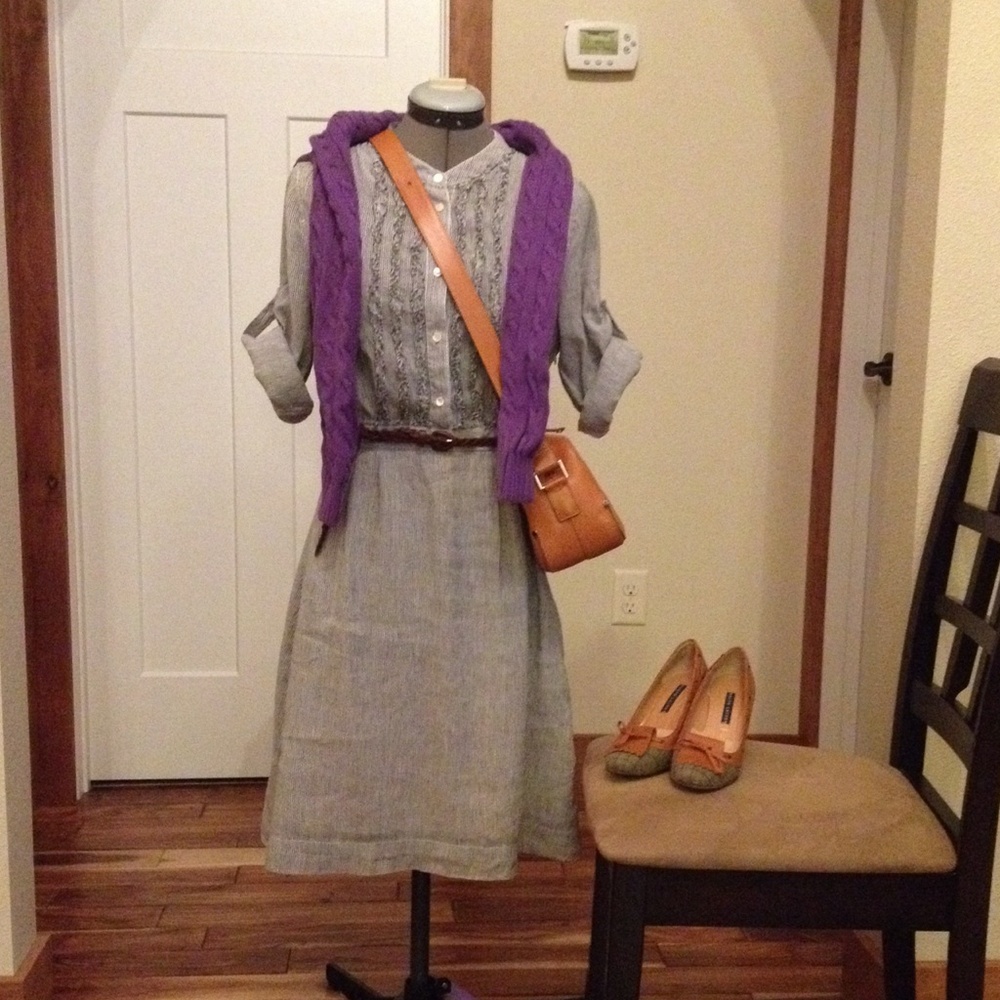 J.CREW little ruffle pin tuck dress